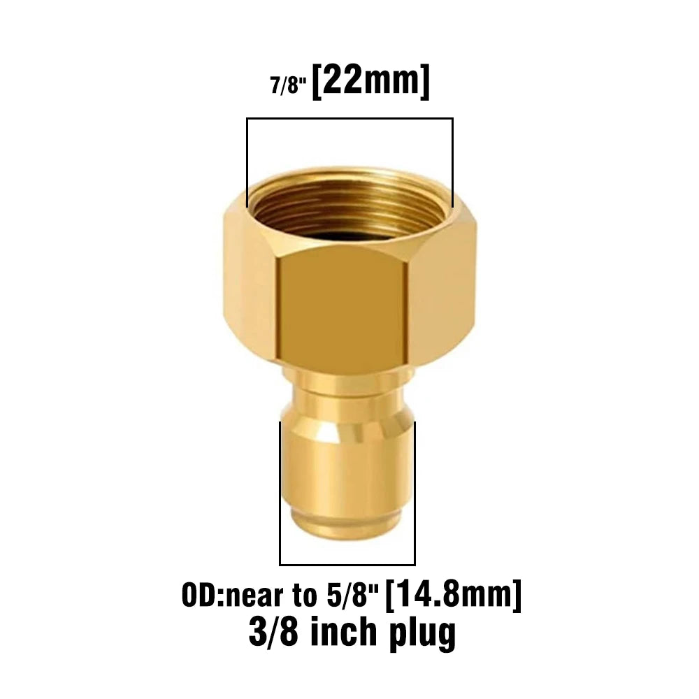 Pressure Washer Quick Disconnect Adaptor Set M22-15mm to 3/8 Quick Release Couplers for Attach Hose to The Water Pumps 5000 PSI