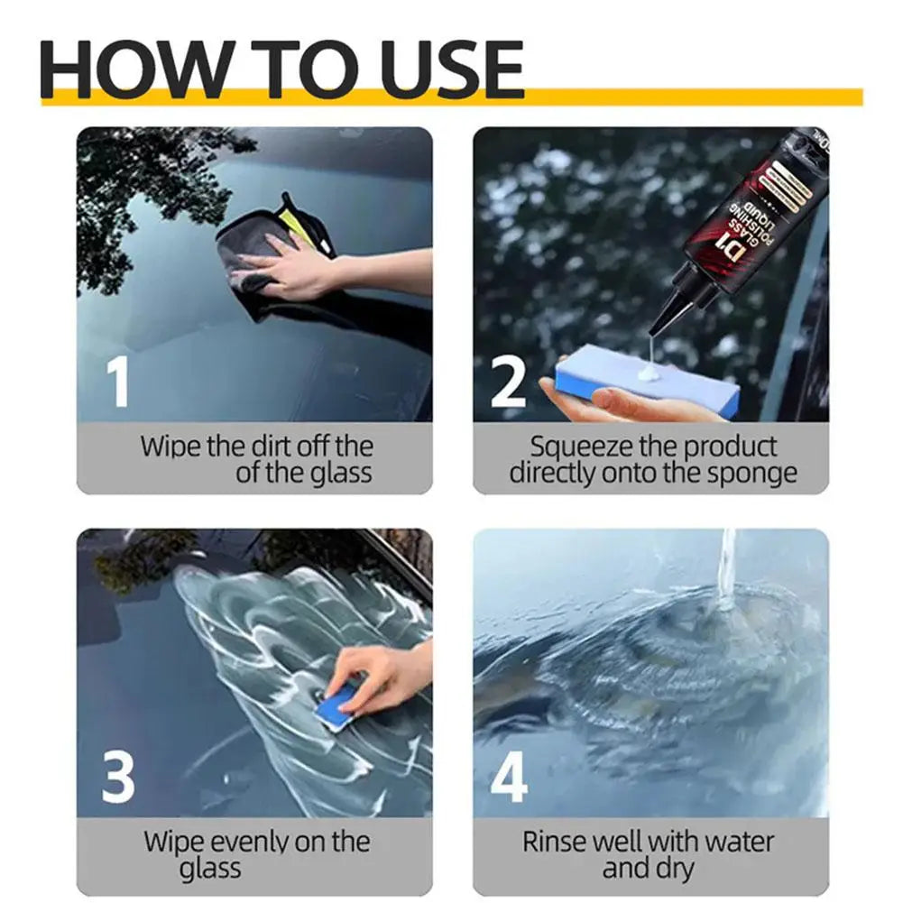 Car Glass Polishing Liquid Remover Deep Cleaner Paste Film Removal Cream Clear Window Auto Detailing Tool