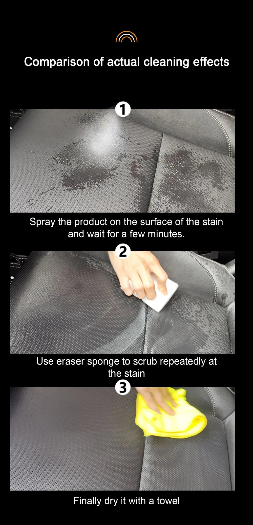 Car Interior Cleaner Agent Ceiling Cleaner Leather Flannel Woven Fabric Water Free Multipurpose Auto Dash  Auto Detailing X8