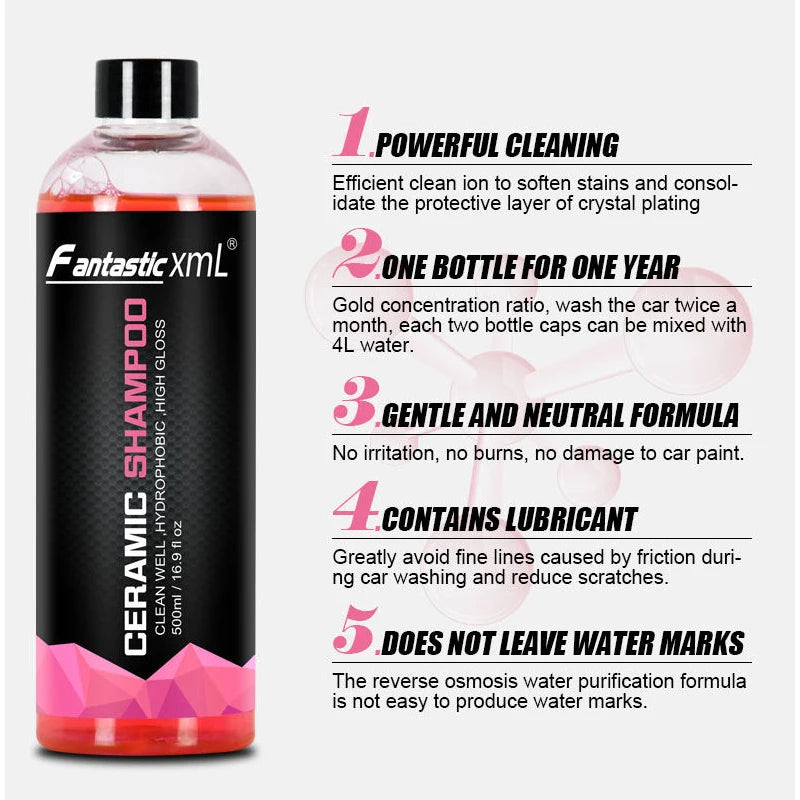 Concentrate Car Wash Shampoo with Wax High Gloss Ceramic Soap
