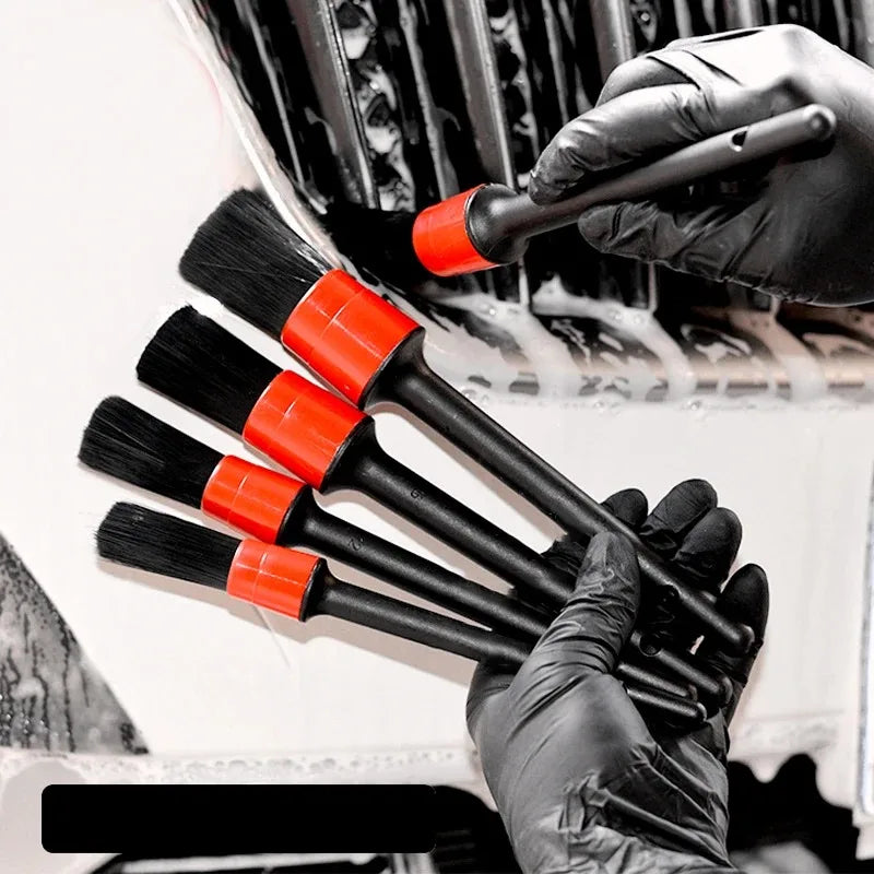 5pcs Detailing Brush Set Car Brushes Car Detailing Brush For Auto Cleaning Dashboard Air Outlet Wheel Wash Maintenance Tools
