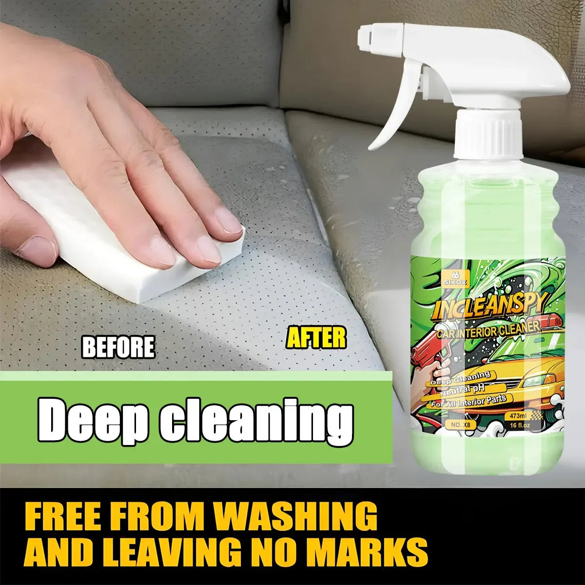 Car Interior Cleaner Agent Ceiling Cleaner Leather Flannel Woven Fabric Water Free Multipurpose Auto Dash  Auto Detailing X8