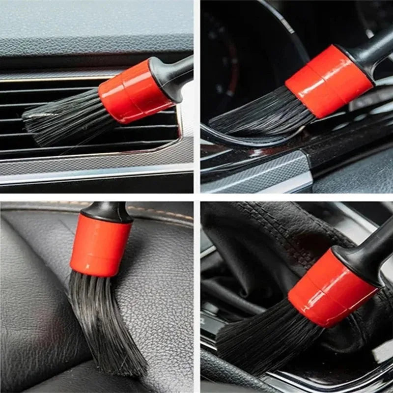 5pcs Detailing Brush Set Car Brushes Car Detailing Brush For Auto Cleaning Dashboard Air Outlet Wheel Wash Maintenance Tools