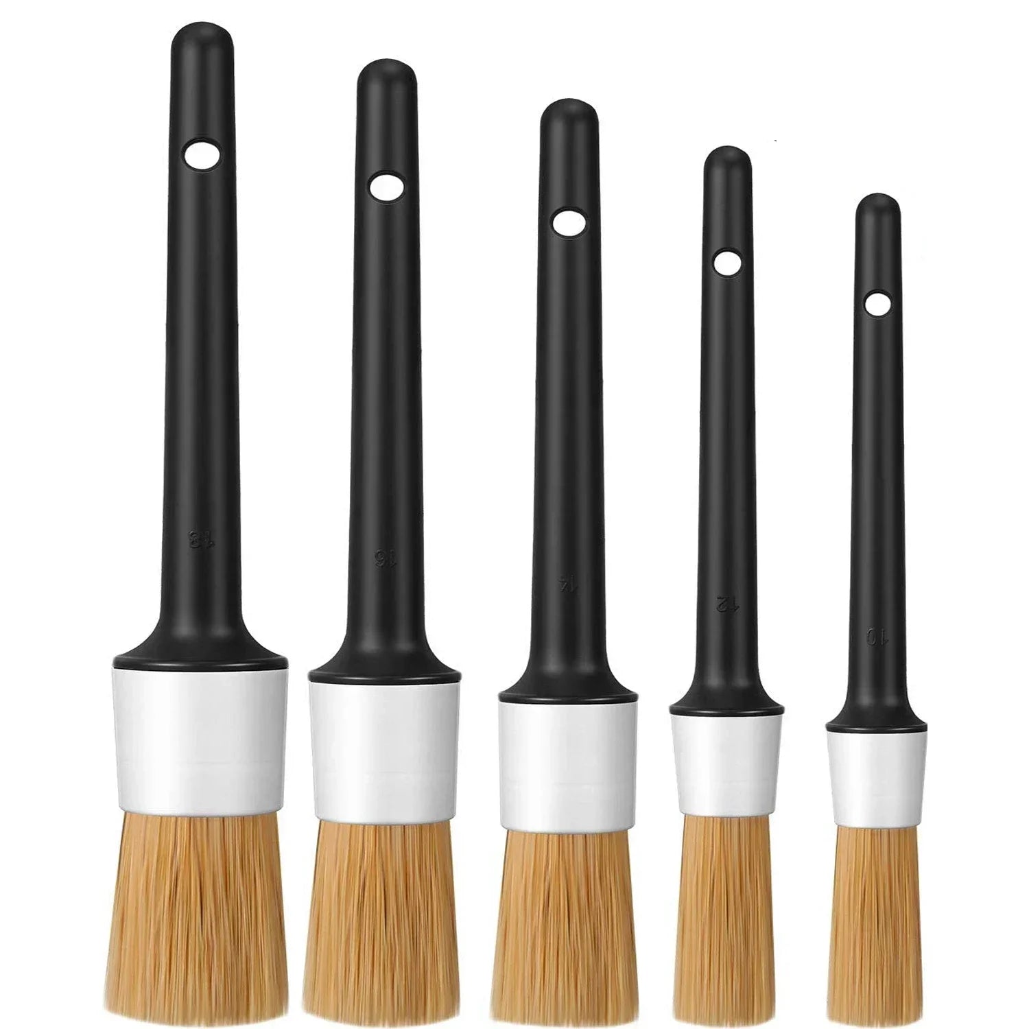 Car Detailing Brush Set 5Pc Premium Soft Auto Cleaning Brushes for Interior Exterior Wheels Emblems Air Vents Sensitive Surfaces