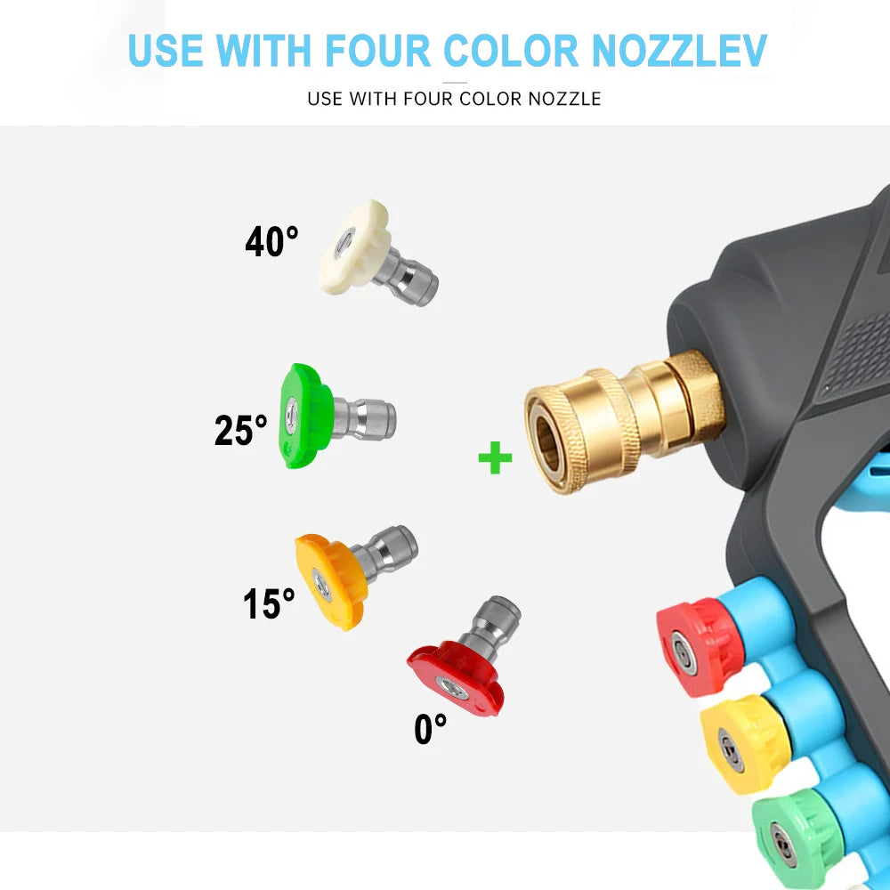 Professional Auto Detailing Short Car Wash Gun Rotating Anti-Tangle High Pressure 4-Color Nozzle Kit Car Beauty Home Accessory