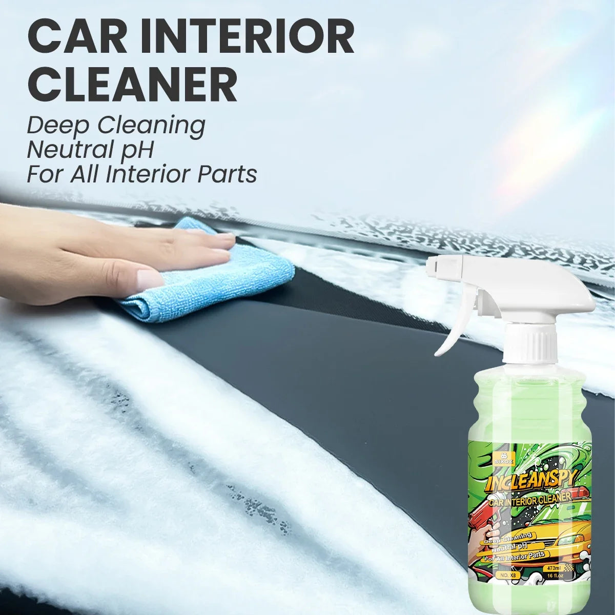 Car Interior Cleaner Agent Ceiling Cleaner Leather Flannel Woven Fabric Water Free Multipurpose Auto Dash  Auto Detailing X8