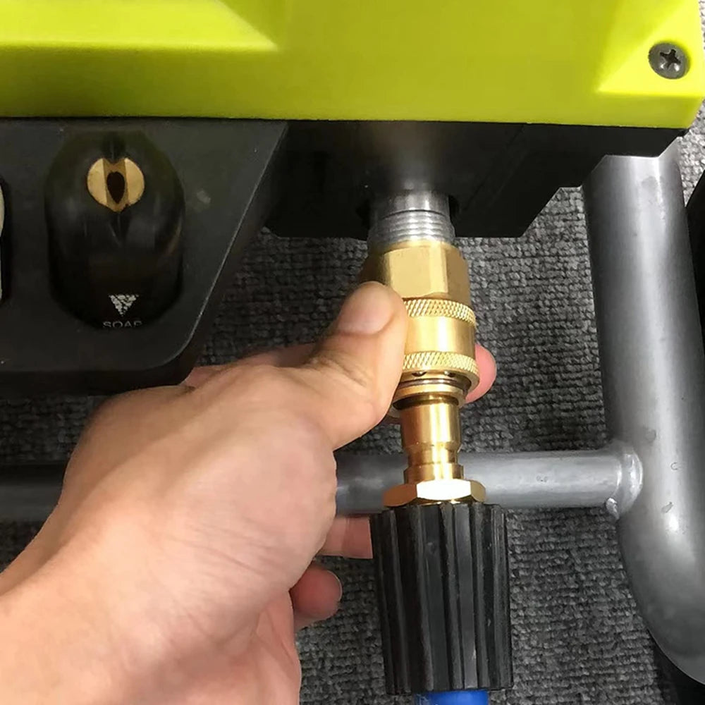 Pressure Washer Quick Disconnect Adaptor Set M22-15mm to 3/8 Quick Release Couplers for Attach Hose to The Water Pumps 5000 PSI