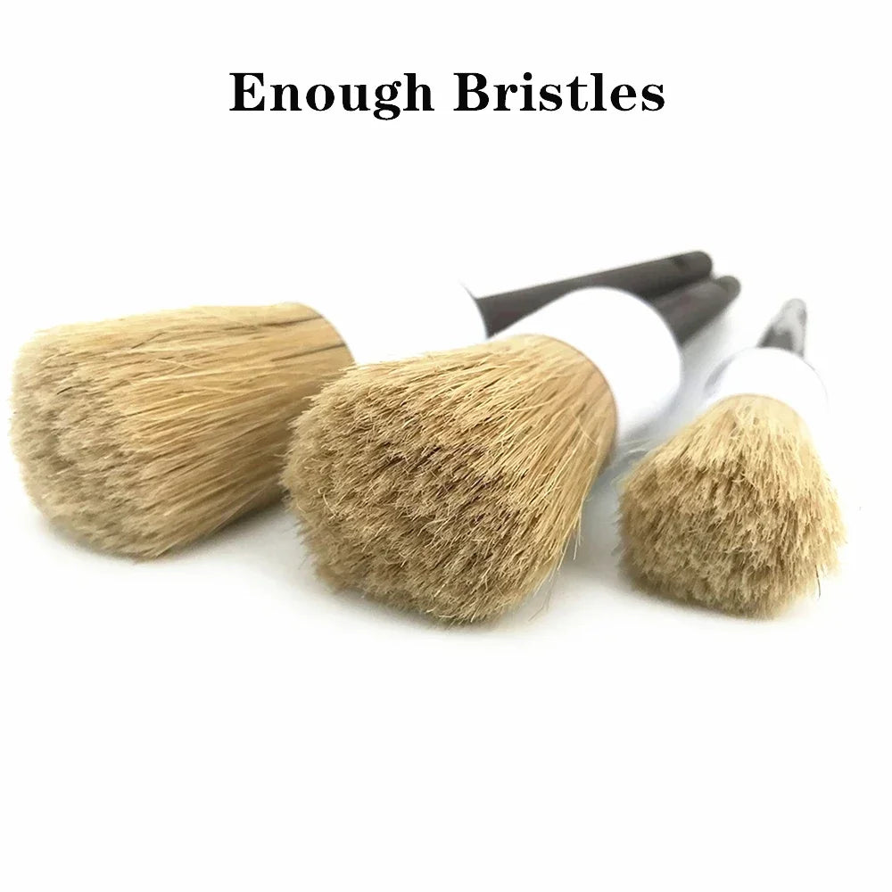 Car Detailing Brush Set 5Pc Premium Soft Auto Cleaning Brushes for Interior Exterior Wheels Emblems Air Vents Sensitive Surfaces