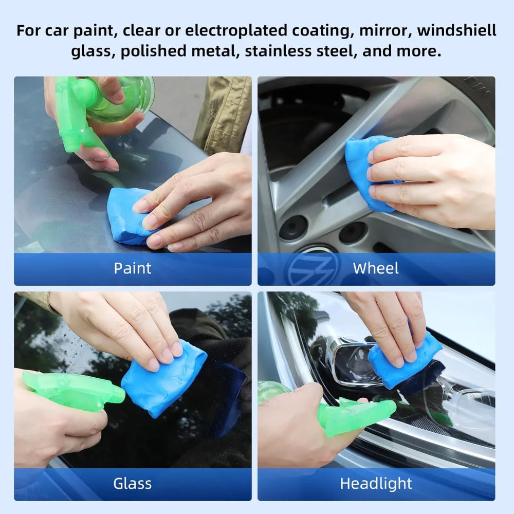 Auto Detailing Clay Bar for Paint Decontamination. Easily Removes Tree Sap, Bugs, & Overspray. Preps for Wax & Polish